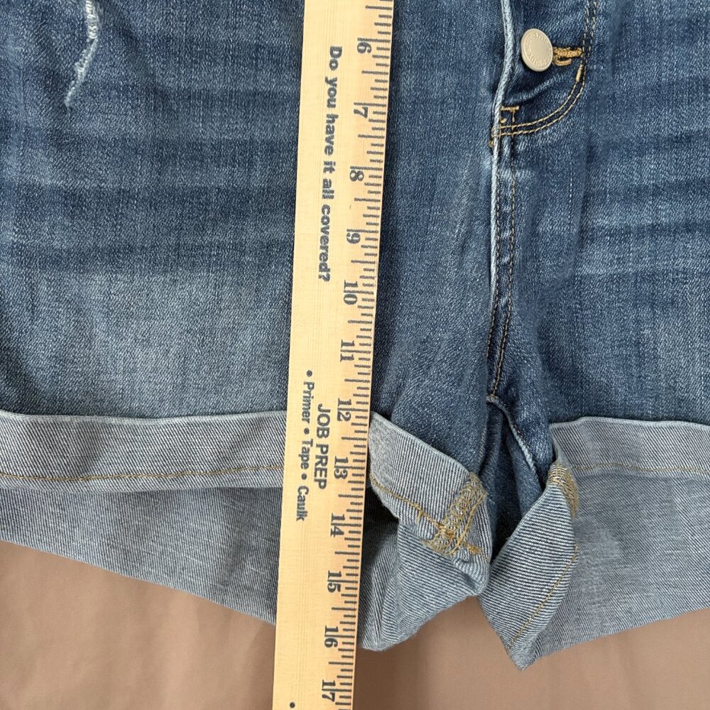 Judy Blue Shorts Women Mid Rise Frayed Button Fly Distressed Cuffed Size XL - Picture 3 of 9